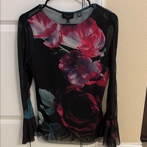 NWT Ted Baker Floral Sheer Top